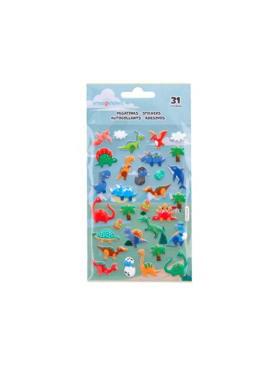 Pegatinas imaginovo kids dinosaurios goma eva 190x105 mm en blister