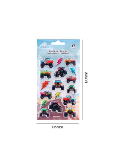 Pegatinas imaginovo kids carreras goma eva 190x105 mm en blister