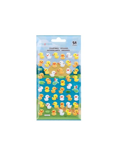 Pegatinas imaginovo cute animales patos con relieve 190x105 mm en blister
