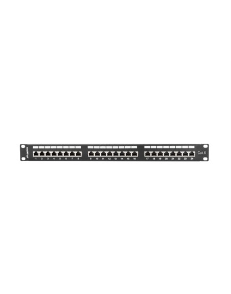 Patch panel lanberg 24 puertos 1u cat.6 sftp 19 pulgadas rack negro