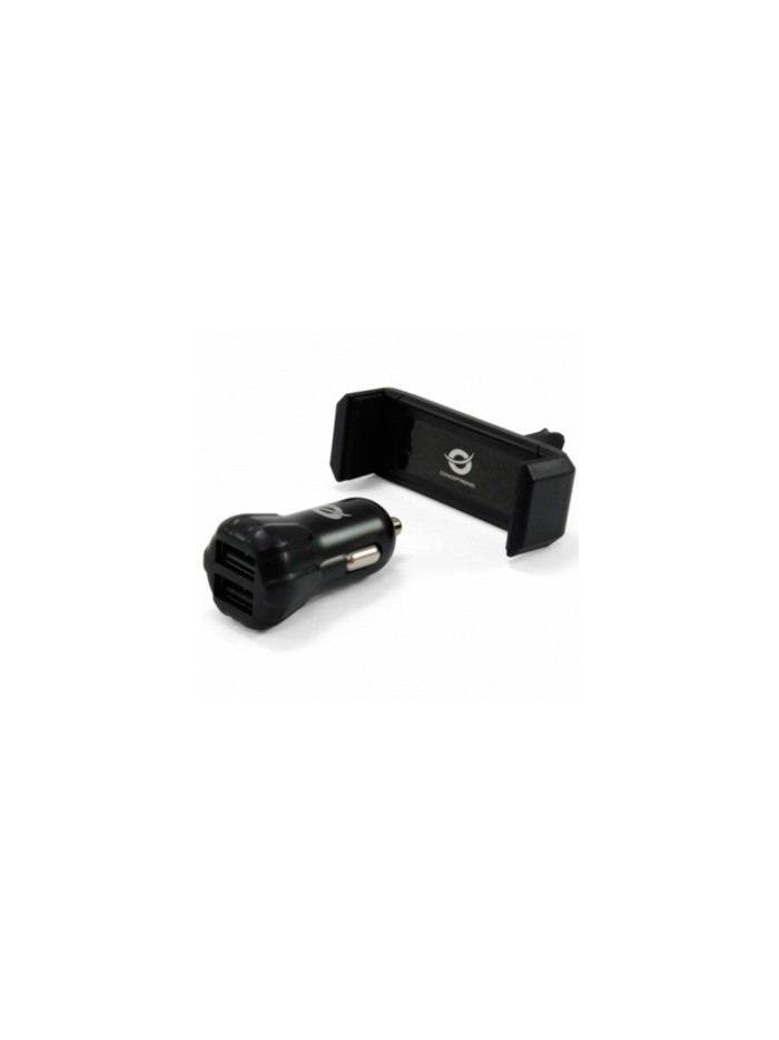 Cargador de coche usb conceptronic 2 puertos usb + soporte smartphone Cargador de coche usb conceptronic 2 puertos usb + soporte smartphone