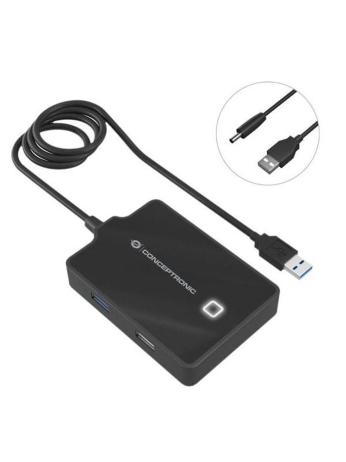 Hub usb 2.0 - 3.0 conceptronic hubbies10b 4 puertos y cable de 90cm Hub usb 2.0 - 3.0 conceptronic hubbies10b 4 puertos y cable de 90cm
