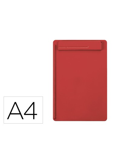 Portanotas maul go din a4 plastico reciclado con pinza color rojo