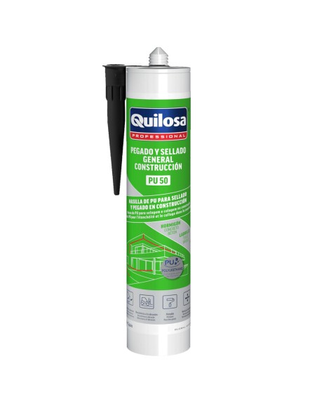 Masilla Poliuretano Negra Cartucho 300 ml.