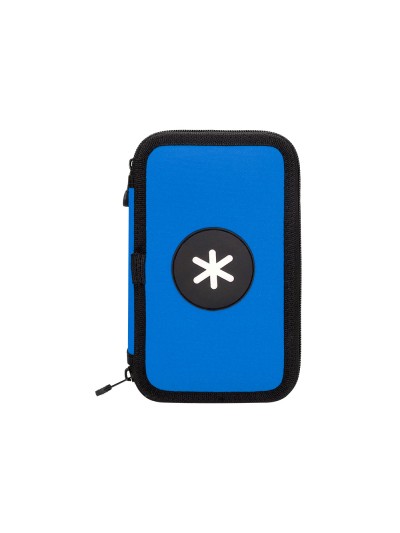 Plumier escolar antartik doble cremalllera color azul 28 piezas