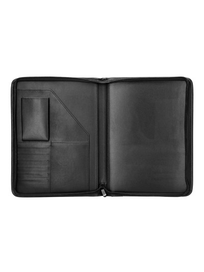Carpeta portafolios cremallera con bolsa para movil y tarjetero color negro 260x355 mm