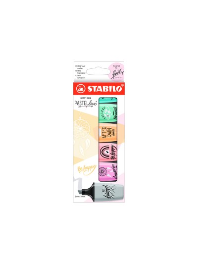 Rotulador stabilo boss mini pastel love estuche de 6 unidades colores surtidos
