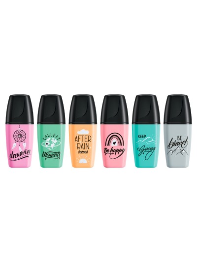 Rotulador stabilo boss mini pastel love estuche de 6 unidades colores surtidos