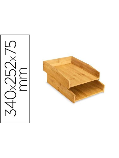 Bandeja sobremesa cep silva bambu lote de 2 unidades 340x252x75 mm