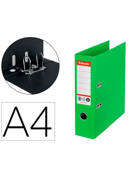 Archivador de palanca esselte n 1 co2 neutral din a4 carton forrado lomo 75 mm verde vivida
