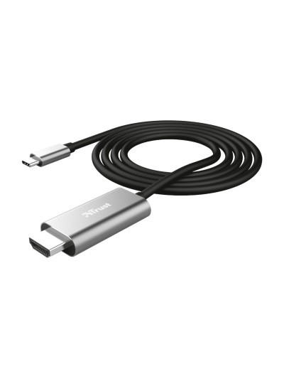 Cable trust calyx adaptador usb-c a hdmi longitud 1,8 m color negro