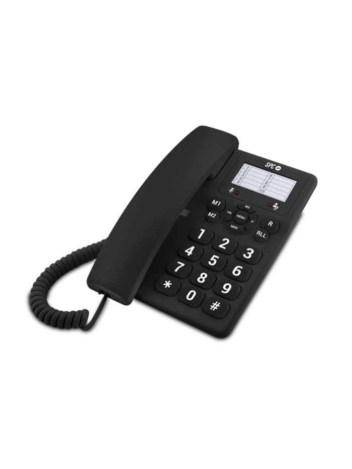 Telefono spc sobremesa teclas grandes con rellamada 3 niveles volumen opcion mute 3 memorias directas color negro Telefono spc sobremesa teclas grandes con rellamada 3 niveles volumen opcion mute 3 memorias directas color negro
