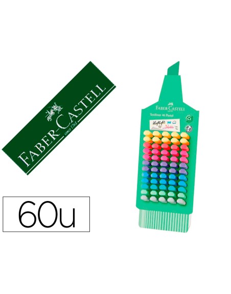 Rotulador faber fluorescente 1546 expositor de 60 unidades colores pastel surtidos
