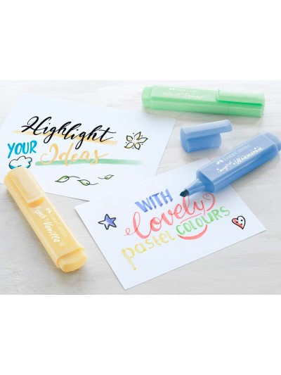 Rotulador faber fluorescente 1546 expositor de 60 unidades colores pastel surtidos