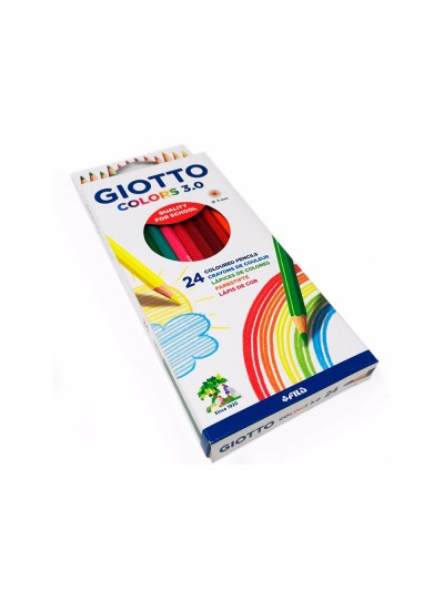 Lapices de colores giotto colors 3.0 mina 3 mm caja de 24 colores surtidos