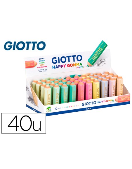 Goma de borrar giotto happy gomma pastel forma de lapiz