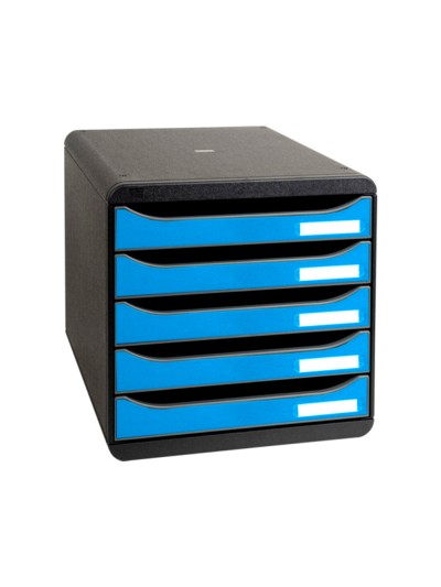 Fichero cajones sobremesa exacompta big-box clean safe 5 cajones azul