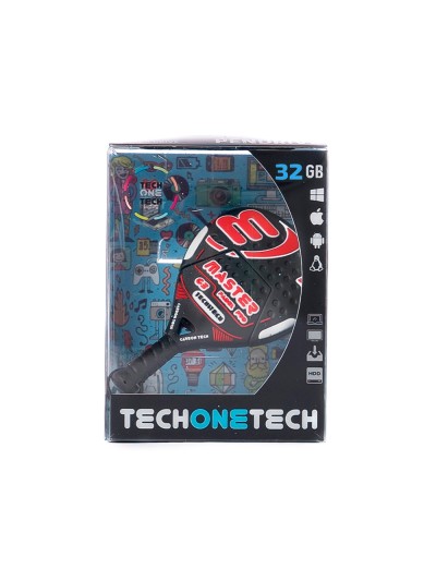 Memoria usb tech on tech raqueta padel roja 32 gb