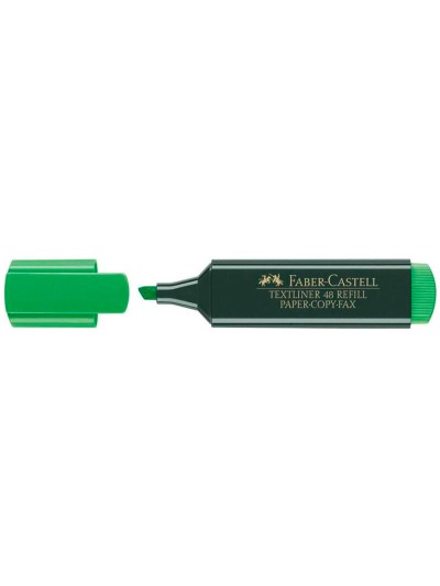 Rotulador faber castell fluorescente textliner 48-63 verde blister de 1 unidad