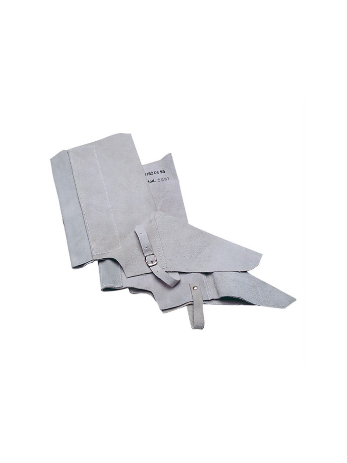 Polaina para soldador faru cuero al cromo ajustable con velcro y hebilla 40 cm Polaina para soldador faru cuero al cromo ajustable con velcro y hebilla 40 cm