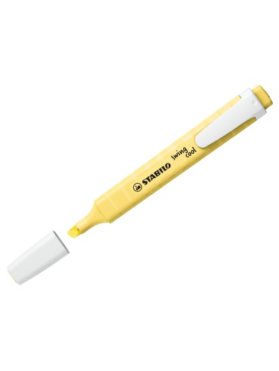 Rotulador stabilo fluorescente fino swing cool pastel amarillo cremoso