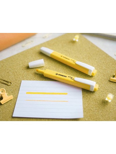 Rotulador stabilo fluorescente fino swing cool pastel amarillo cremoso