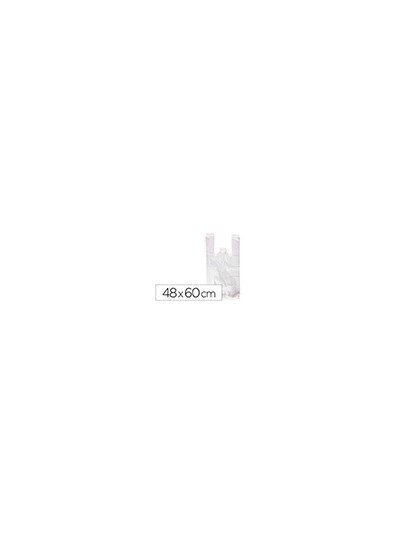 Bolsa camiseta reciclada 70% blanca 50 mc 48x60 cm apta legislacion de bolsas 2021