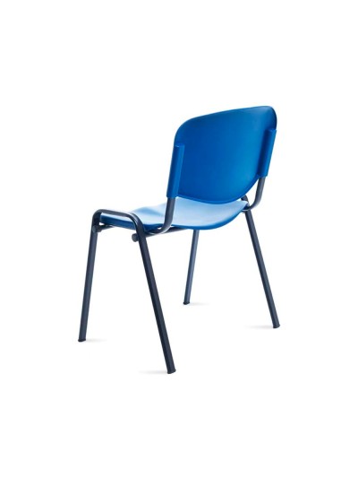 Silla rocada confidente estructura metalica respaldo y asiento en polimero color azul