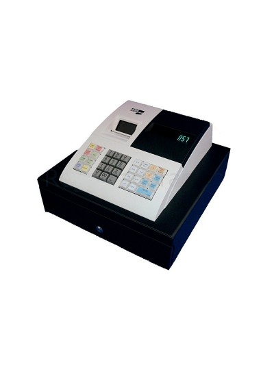 Registradora ecr sampos er-057 s blanca 14 departamentos display vfd antireflejos conforme