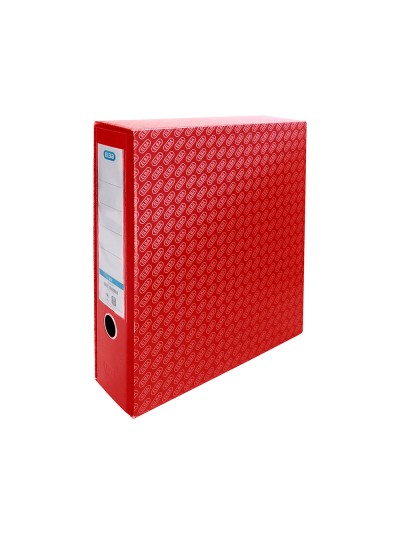 Caja archivador de palanca carton forrado elba din a4 lomo 85 mm rojo