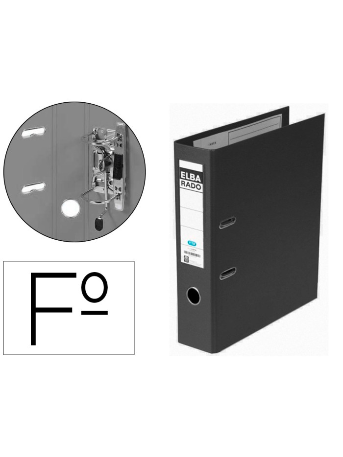 Archivador de palanca elba chic carton forrado pvc con rado folio lomo de 80 mm negro Archivador de palanca elba chic carton forrado pvc con rado folio lomo de 80 mm negro