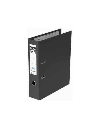 Archivador de palanca elba chic carton forrado pvc con rado folio lomo de 80 mm negro