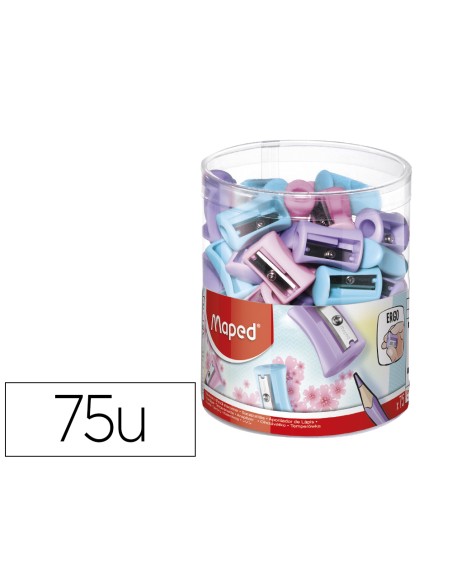 Sacapuntas maped plastico vivo 1 uso colores pastel surtidos