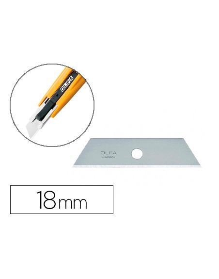 Repuesto cuchilla cuter olfa ancho 18 mm para cuter sk-4 blister de 5 unidades