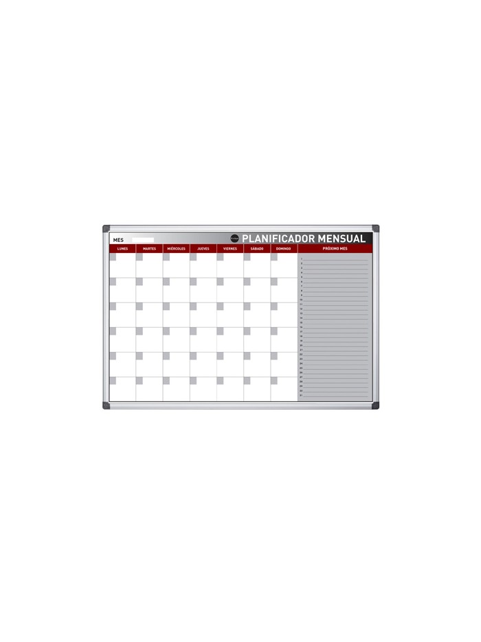 Planning magnetico bi-office mensual lacado marco aluminio rotulable 60x45 cm Planning magnetico bi-office mensual lacado marco aluminio rotulable 60x45 cm