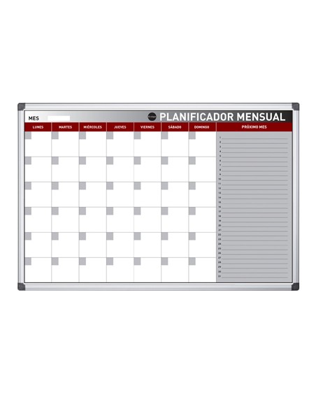 Planning magnetico bi-office mensual lacado marco aluminio rotulable 60x45 cm