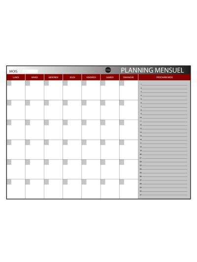Planning magnetico bi-office mensual lacado marco aluminio rotulable 60x45 cm