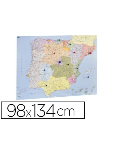 Mapa mural faibo españa y portugal autonomico plastificado enrollado 98x134 cm