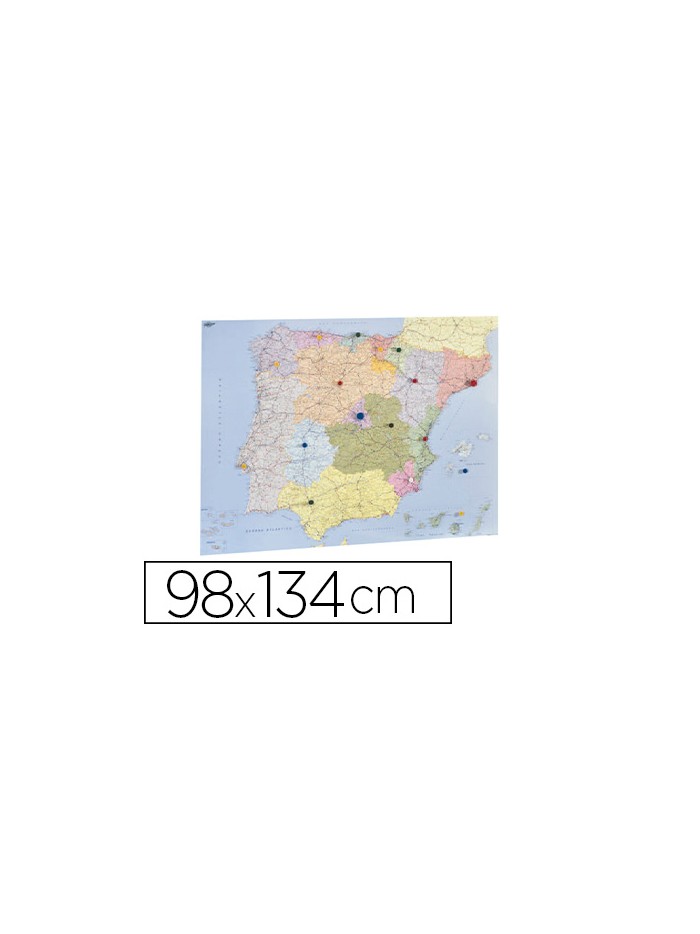 Mapa mural faibo españa y portugal autonomico plastificado enrollado 98x134 cm Mapa mural faibo españa y portugal autonomico plastificado enrollado 98x134 cm