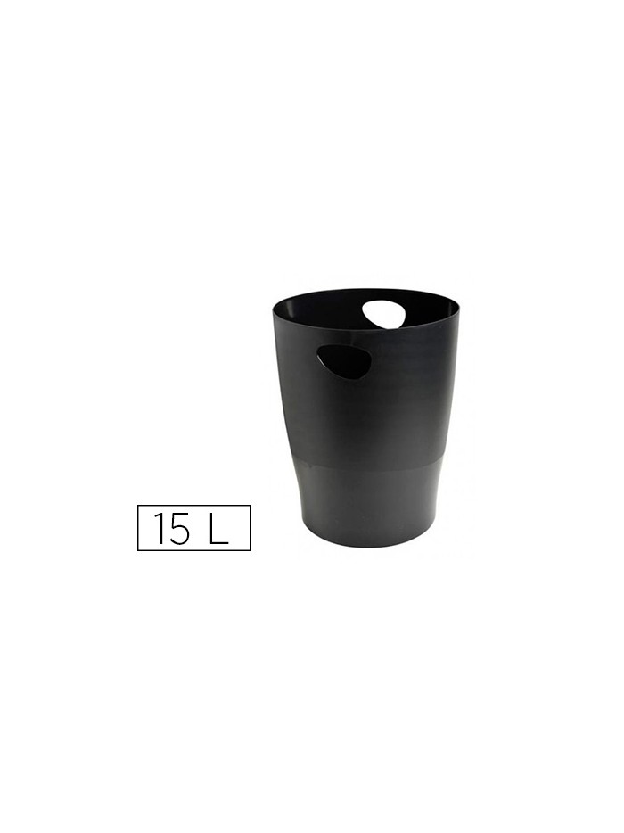 Papelera plastico exacompta ecoblack negro 15 litros Papelera plastico exacompta ecoblack negro 15 litros