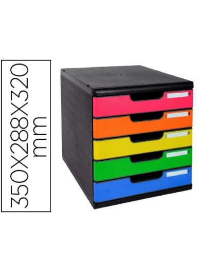 Fichero cajones sobremesa exacompta iderama arlequin 5 cajones multicolores 350x288x320 mm