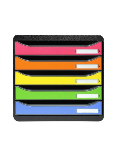 Fichero cajones sobremesa exacompta big-box plus classic iderama arlequin 5 cajones multicolores