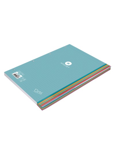 Recambio antartik a4 100 hojas 90g/m2 puntos 4 taladros bandas de 5 colores