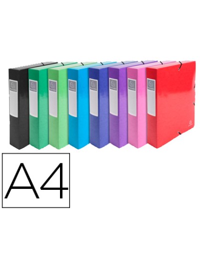 Carpeta de proyecto exacompta iderama carton lustrado plastificado din a4 lomo 80 mm colores surtidos
