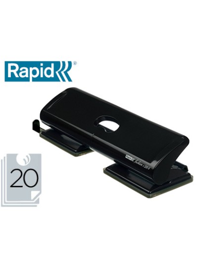 Taladrador rapid fashion fc20/4 metalico color negro 4 taladros capacidad 20 hojas