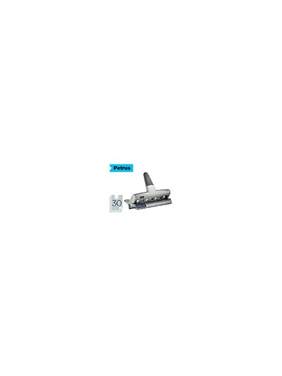 Taladrador petrus 514 metalico color plata 4 punzones moviles capacidad 30 hojas