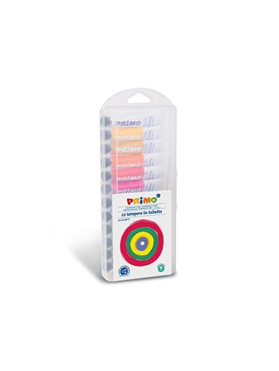 Tempera primo en tubo aluminio de 12 ml blister plastico 12 colores surtidos