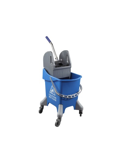 Carro de limpieza con bastidor y escurridor con 4 ruedas 32 l azul 455x370x970 mm