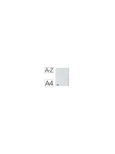 Separador alfabetico elba plastico 120 mc folio 16 taladros a-z gris