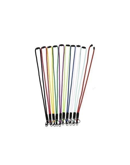 Cordon colgante para identific ador tarifold textil con llavero y mosqueton 43 cm negro pack de 10 unidades